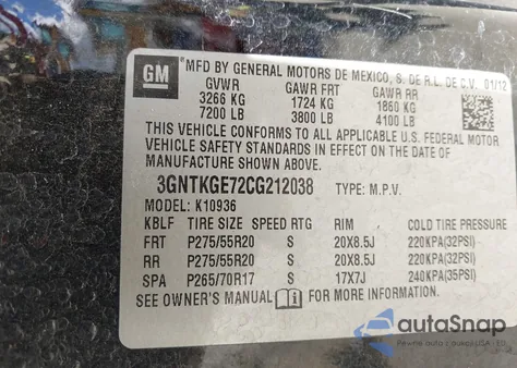 2012 Chevrolet Avalanche 1500 Ltz z USA, uszkodzony, nr VIN 3GNTKGE72CG212038